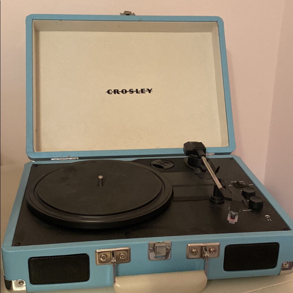 Blue Crosley record player